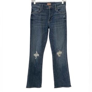 Mother The Outsider Crop Distressed Jeans Crazy Like A Fox Size 25